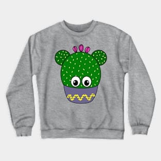 Cute Cactus Design #339: Cute Round Cactus In A Bowl Crewneck Sweatshirt